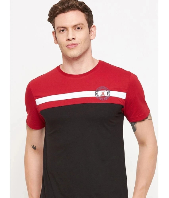 Lycos Cotton Blend Regular Fit Colorblock Half Sleeves Mens T-Shirt - Black ( Pack of 1 ) - None