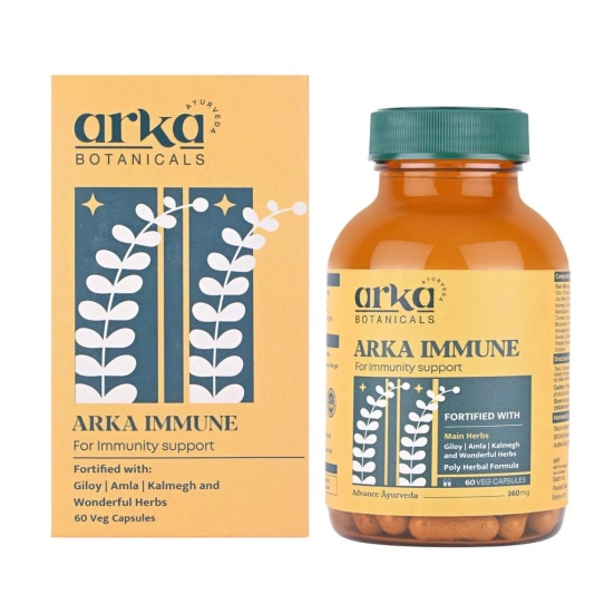 Arka Botanicals Arka Immune - 60 Veg Capsules | Ayurvedic Immunity Booster with Giloy, Amla & Kalmegh | Antioxidant Support for Immune Health | Vegan & Natural Herbal Supplement