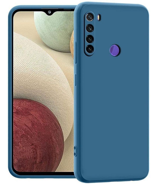 Case Vault Covers - Blue Silicon Plain Cases Compatible For Xiaomi Redmi Note 8 ( Pack of 1 ) - Blue