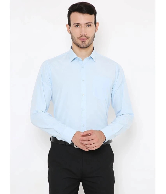 Maharaja - Blue Cotton Blend Slim Fit Mens Formal Shirt ( Pack of 1 ) - 42