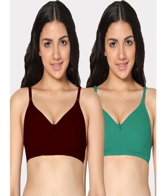 IN CARE LINGERIE - Multicolor Cotton Non Padded Women's T-Shirt Bra ( Pack of 2 ) - None