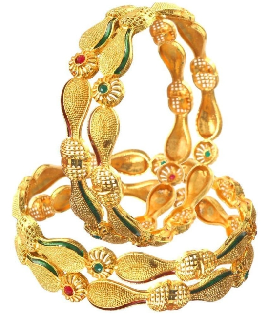 Jewar Mandi - Gold Bangle Set ( Pack of 1 ) - None