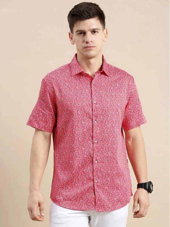 Showoff Cotton Blend Regular Fit Printed Half Sleeves Mens Casual Shirt - Red ( Pack of 1 ) - None