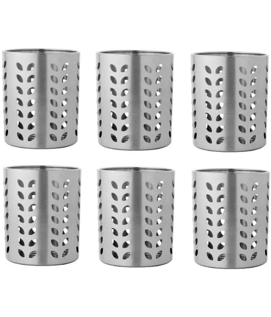 Dynore 6 Pcs Stainless Steel Silver Cutlery Holder - Silver