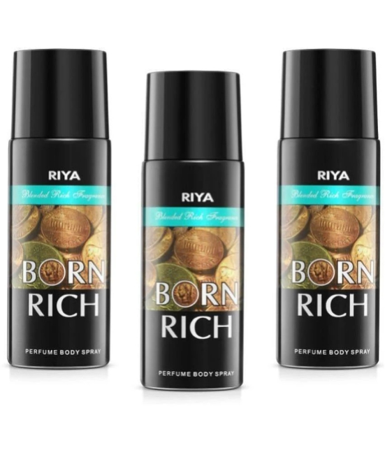 Riya Born Rich Deodorant Spray & Perfume For Unisex 450 ( Pack of 3 )