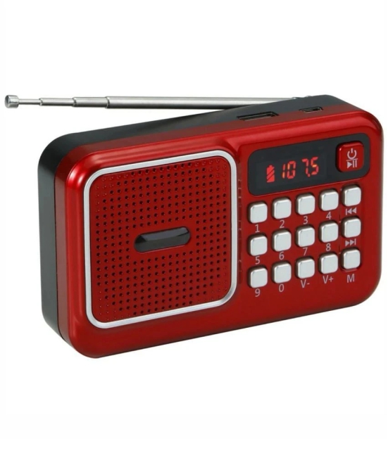 Neo M41 VP RADIO 5 W Bluetooth Speaker Bluetooth v5.0 with USB,SD card Slot Playback Time 4 hrs Red - Red