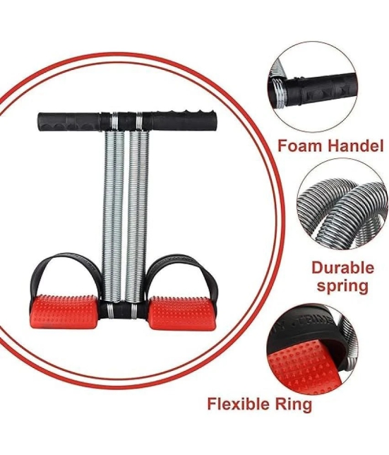 Double Spring Tummy Trimmer Men and Women for Abs Workout Stomach Exercise Machine for Women and Men Exercise in Gym, Red, Pack of 1