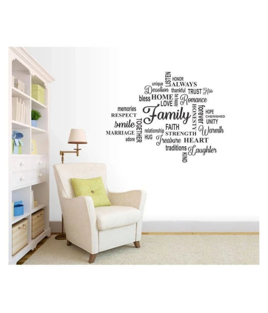 Asmi Collection Family Motivational Quote for Home Motivational/Quotes Sticker ( 80 x 60 cms )