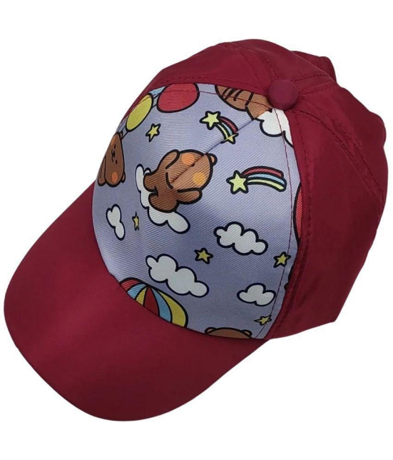 Zacharias Unisex Kids Cotton & Polyester Baby Cap kc-20 (Maroon_9-24 Months) (Pack of 1) - None