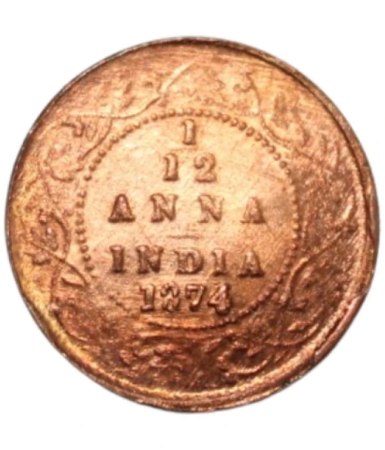 PRIDE INDIA - 1/12 Anna (1874) Victoria Queen British India Collectible Old and Rare 1 Coin Numismatic Coins