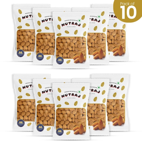 Nutraj California Almonds (Pack of 10 - 100gm Each)