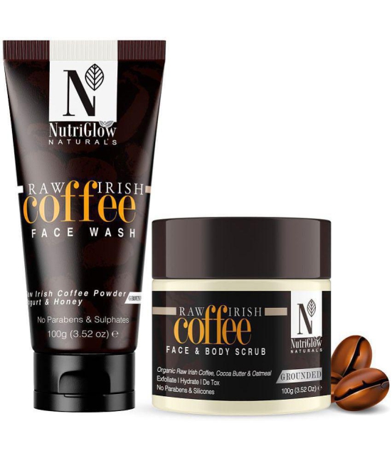 NutriGlow NATURAL'S Coffee Face Wash (100gm) & Coffee Face & Body Scrub (100gm ) Men & Women