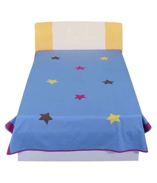 HugsnRugs Single Cotton Bedsheet without Pillow cover ( 200 x 150 cm) - Dark Blue