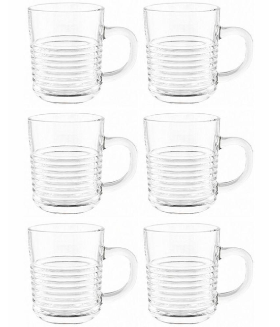 GoodHomes - Glass Single Walled Coffee Cup 220 ml ( Pack of 6 ) - Transparent