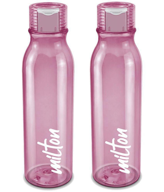 Milton Name Tag Pet Water Bottle, Set of 2, 1 Litre Each, Green - Burgundy