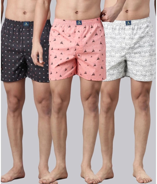 Joven Multi Boxer Shorts Cotton Mens Boxer- ( Pack of 3 ) - None