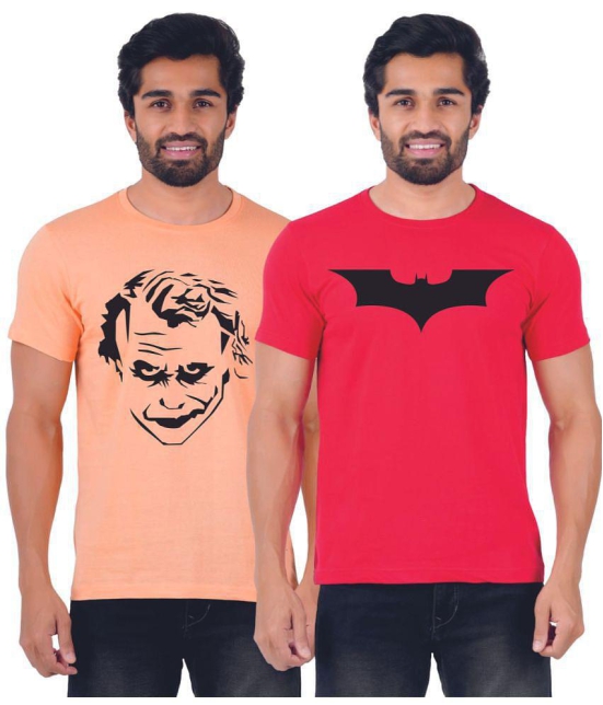 ferocious - Orange Cotton Regular Fit Men's T-Shirt ( Pack of 2 ) - None