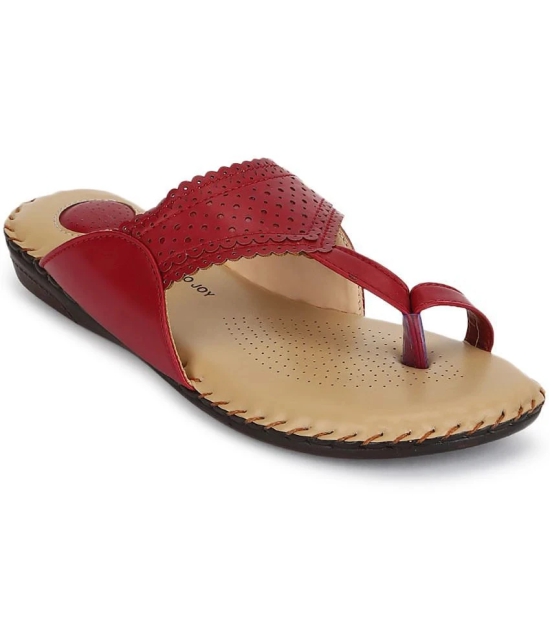 ORTHO JOY - Maroon Womens Flats - None