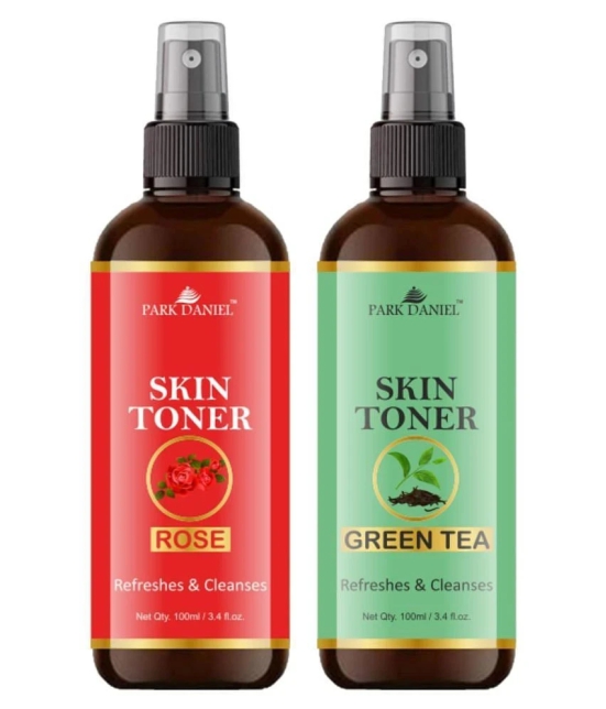 Park Daniel   Rose & Green Tea Skin Toner-  For Men & Women Astringent 200 mL Pack of 2