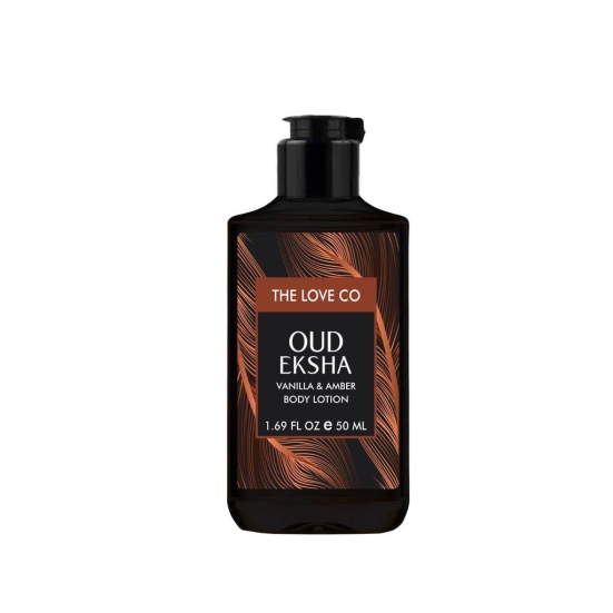 THE LOVE CO. Oud Eksha Body Lotion | Nourishing Moisturizer Cream for Dry Skin | Suitable for Men and Women with Jojoba Oil, Shea Butter & Vitamin E | 50ml