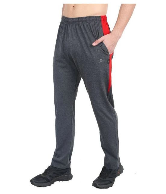 Zeffit - Charcoal Cotton Blend Mens Sports Trackpants ( Pack of 1 ) - XL