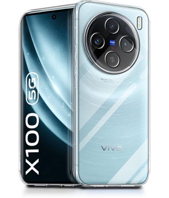 Case Vault Covers Silicon Soft cases Compatible For Silicon Vivo X100 ( Pack of 1 ) - Transparent