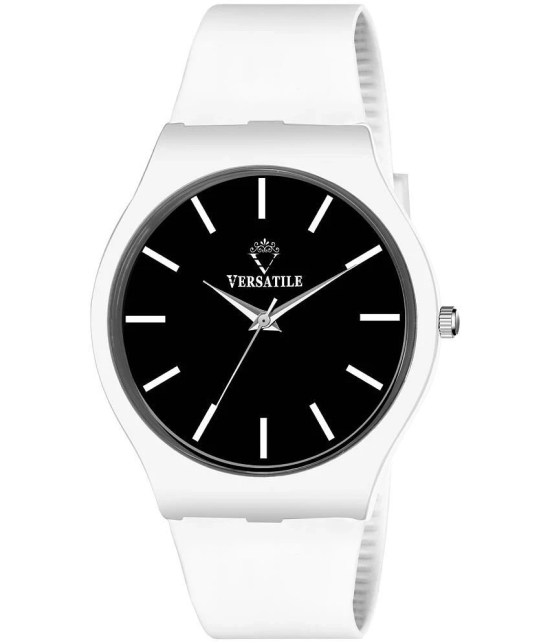 Versatile - White Leather Analog Mens Watch