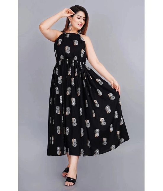 Smien - Black Rayon Womens Anarkali Kurti ( Pack of 1 ) - None