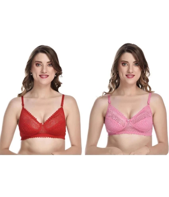 Kiran Enterprises Multicolor Net Non Padded Womens Everyday Bra ( Pack of 2 ) - None