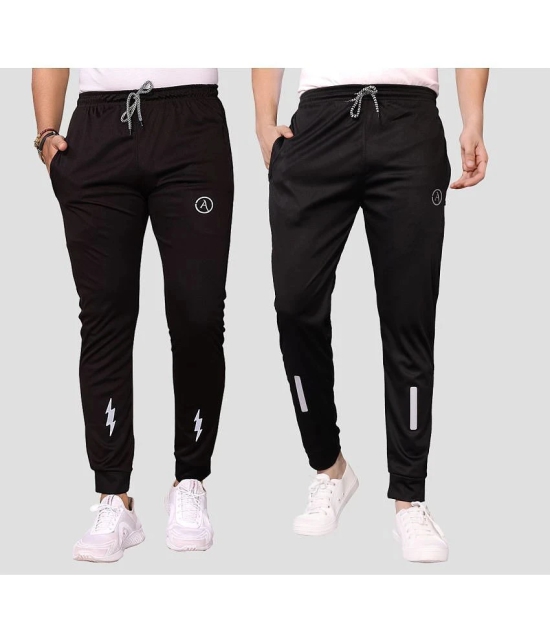 Anand Multicolor Lycra Mens Joggers ( Pack of 2 ) - None