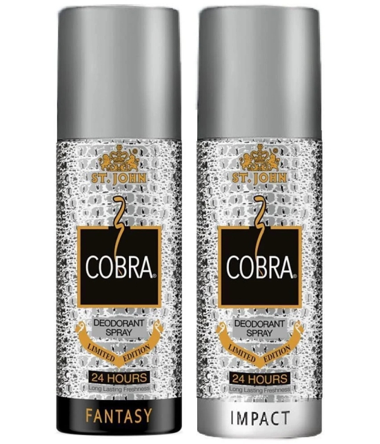 St. John Cobra Impact & Sensual 150ml Each Deodorant Spray for Men 150 ml ( Pack of 2 )