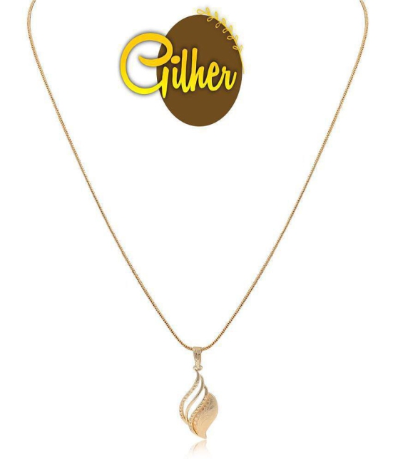 Gilher Gold Plated Daily Wear Pendant Chain +24 Inch Long For Women . - Golden