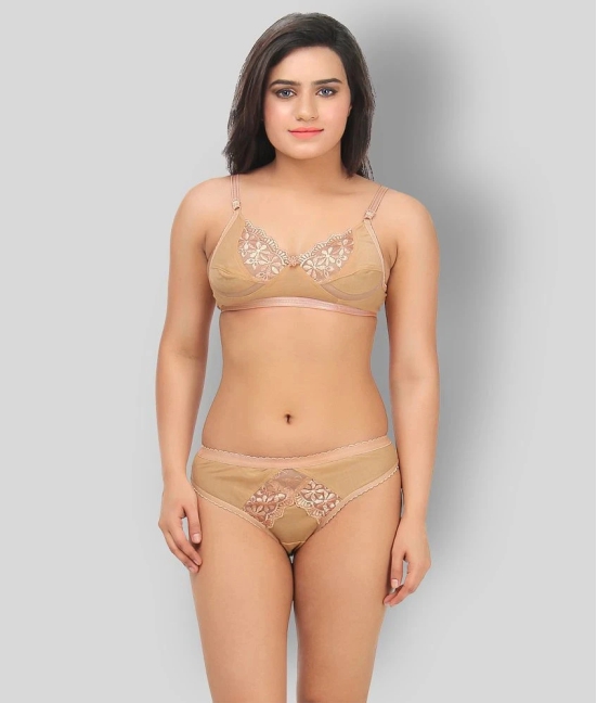 TCG Beige Lace Bra & Panty Set - 28