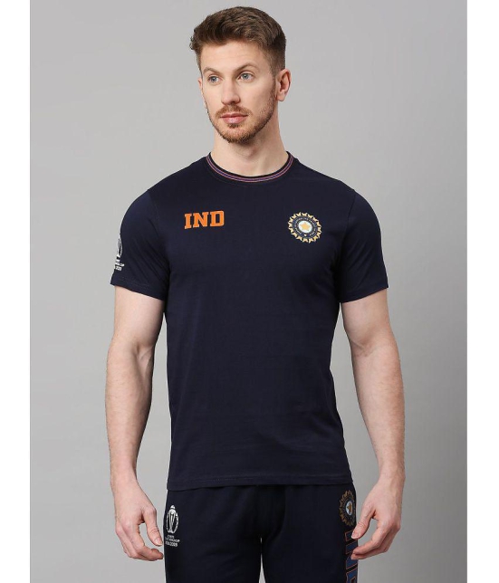 FanCode - Navy Blue Cotton Regular Fit Men's Sports T-Shirt ( Pack of 1 ) - None