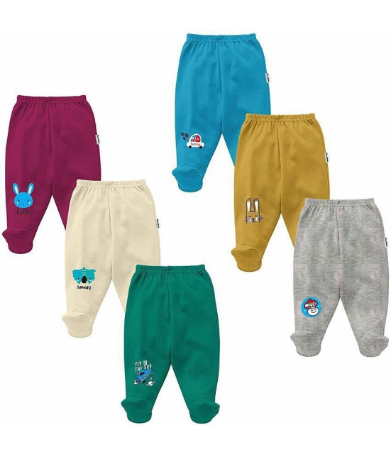 NammaBaby - Cotton Blend Multi Color Trackpant For Baby Boy ( Pack of 6 ) - None