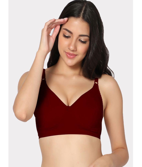 IN CARE LINGERIE - Maroon Cotton Non Padded Womens T-Shirt Bra ( Pack of 1 ) - None