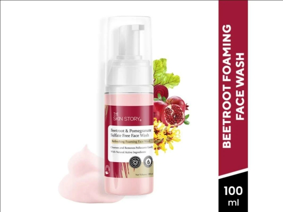 Pore Cleansing Foaming Beetroot Face Wash Anti Aging Reduces Skin Toxins, Damage Skin (100 ML)