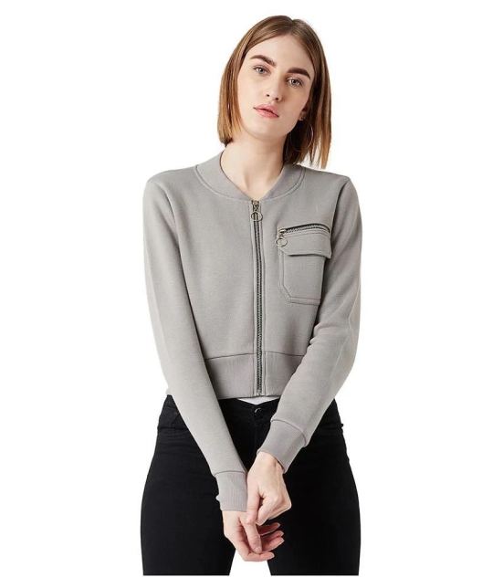 Miss Chase Cotton Grey Bomber Jackets - XS