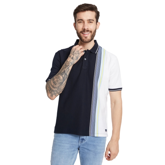 Octave Men Colourblock Polo Collar T-Shirt