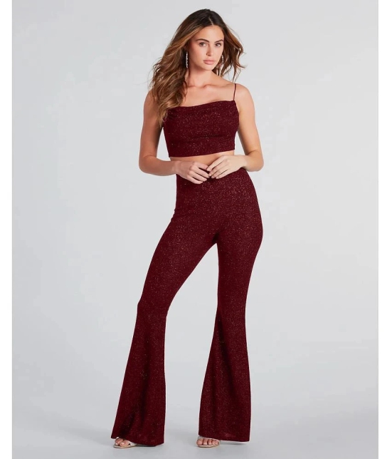 Addyvero Maroon Solid Pant Top Set - None