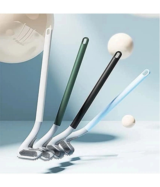 GKBOSS Silicone Toilet Brush with Holder Stand Plastic Toilet Brush