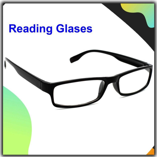 Hrinkar Rectangle Full Rim Portable +1.00 Reading Glasses For Men And Women (Black Frame, +1.00, Near Vision) - HRD01