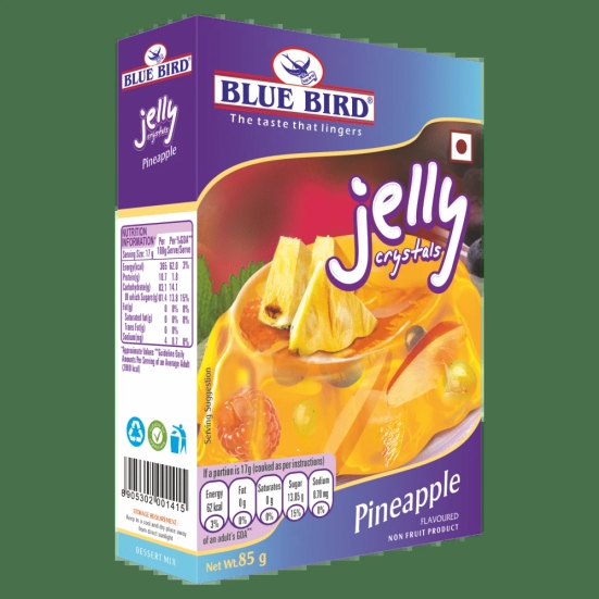 Blue Bird Jelly Crystals Pineapple, 85 gm