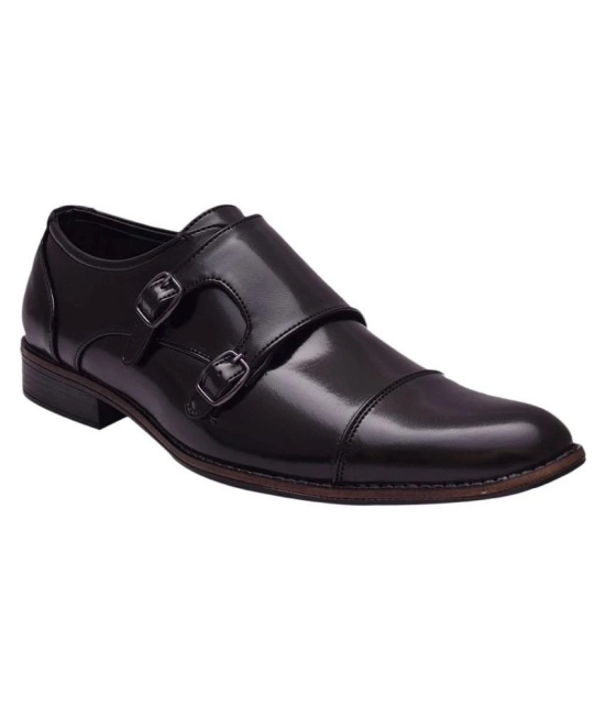 Sir Corbett Monk Strap Artificial Leather Black Formal Shoes - 9