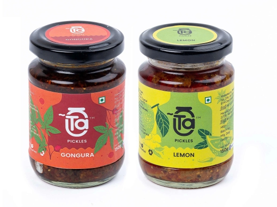 Ta Pickles | Gongura & Lemon Ginger Pickle | 150g [Pack of 2] Combo Made with Cold Pressed Oil | Homemade | Traditional Indian Taste | Natural | No Pr