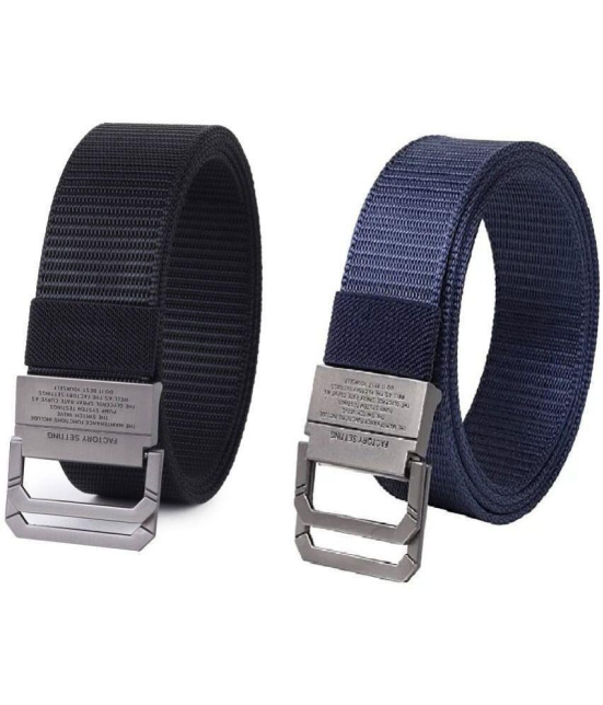 Zacharias - Multicolor Canvas Men's Casual Belt ( Pack of 2 ) - None