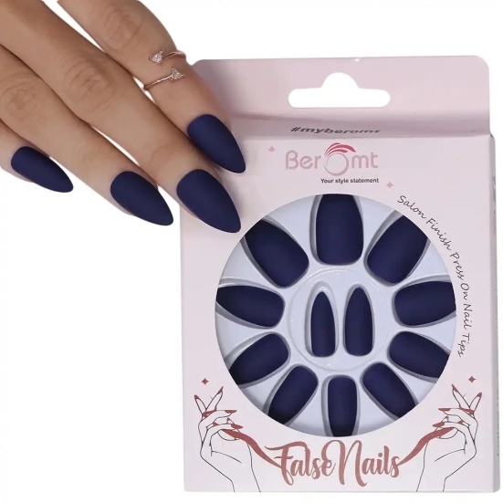 MATTE CLAWS NAILS (NAIL KIT INCLUDED)-Dark Blue