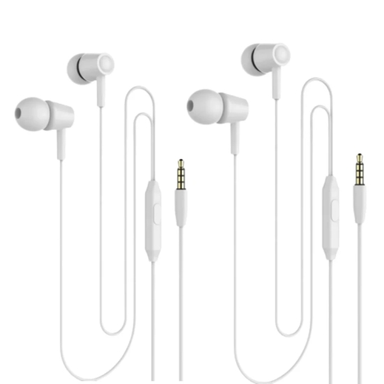 LA'FORTE Stereo Earphone Premium Wired with Mic (White, In The Ear) (Pack Of 2)