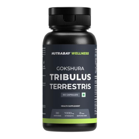 Nutrabay Wellness Tribulus Terrestries (Gokshura) - Natural Support for Energy, Performance & Stamina & Muscle Growth - 1000mg, 60 Veg Capsules