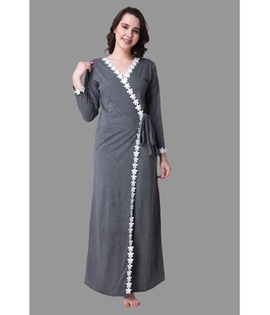 Affair - Grey Cotton Blend Womens Nightwear Nighty & Night Gowns ( Pack of 1 ) - None